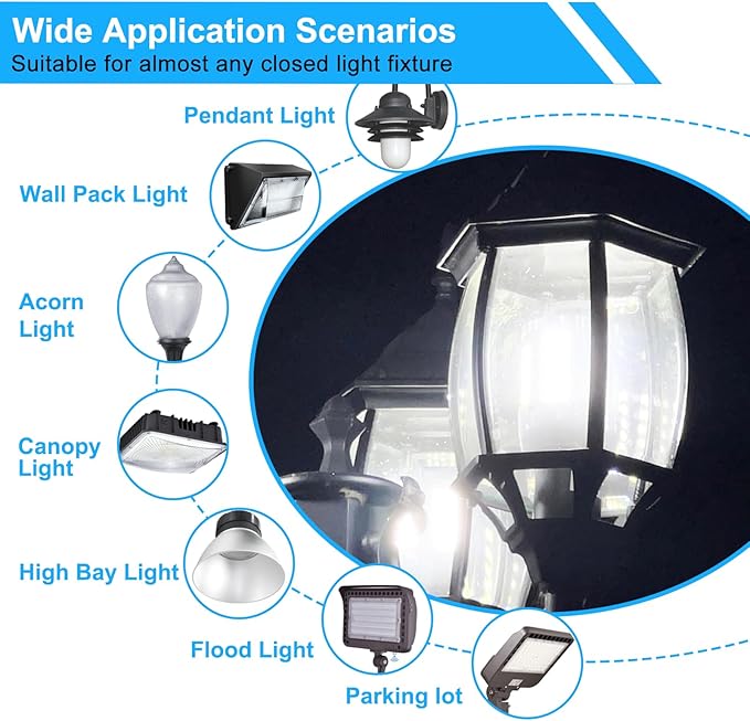 50W LED Corn Bulb, 6000 Lumens 5000K Daylight White, E26/E27 Base