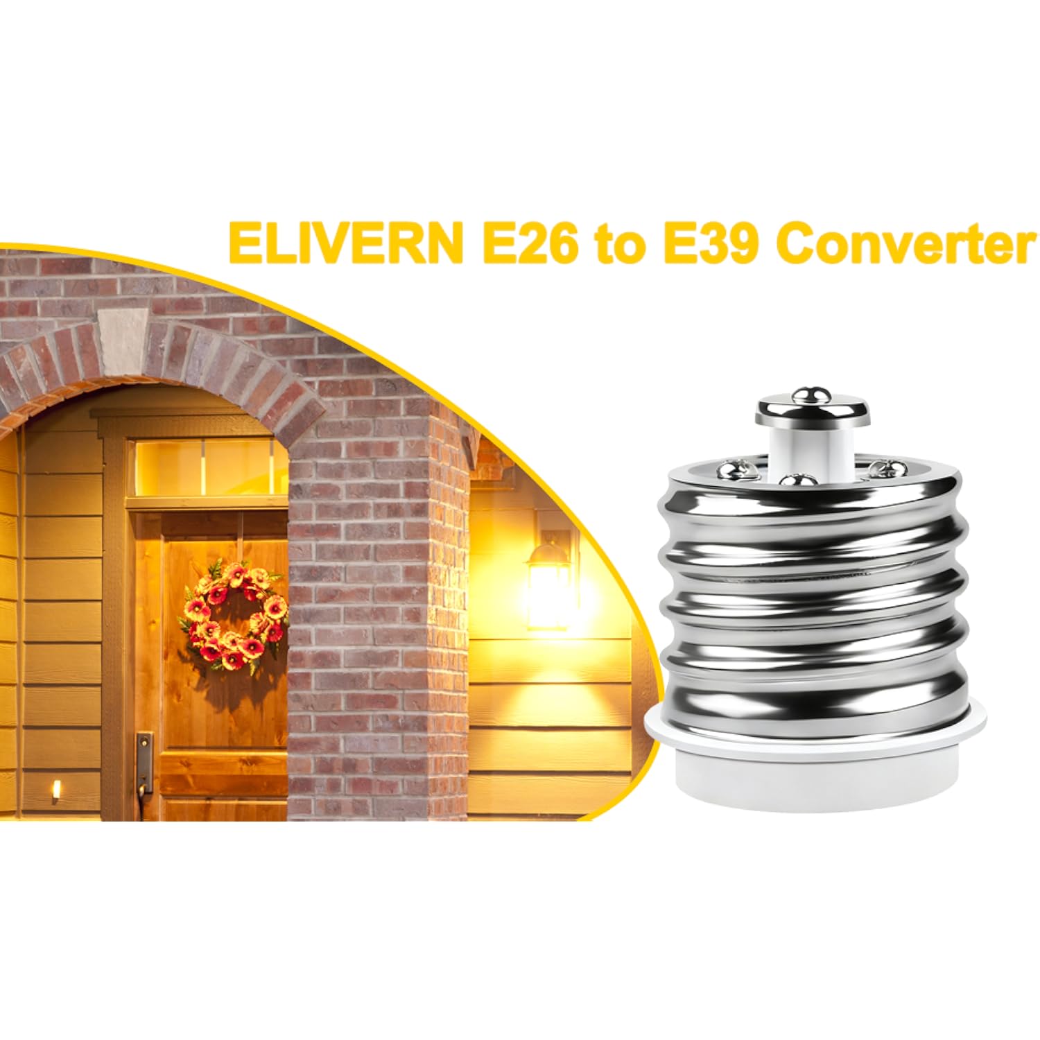 E39 to E26 Light Socket Adapter, Mogul to Standard Screw Base Reducer Converter