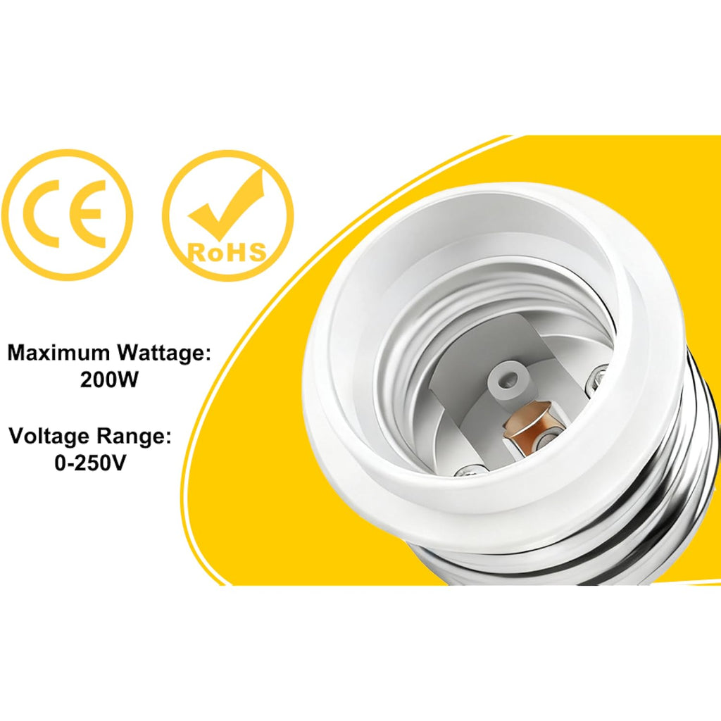 E39 to E26 Light Socket Adapter, Mogul to Standard Screw Base Reducer Converter
