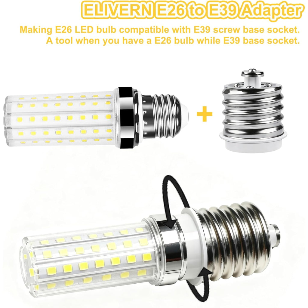 E39 to E26 Light Socket Adapter, Mogul to Standard Screw Base Reducer Converter