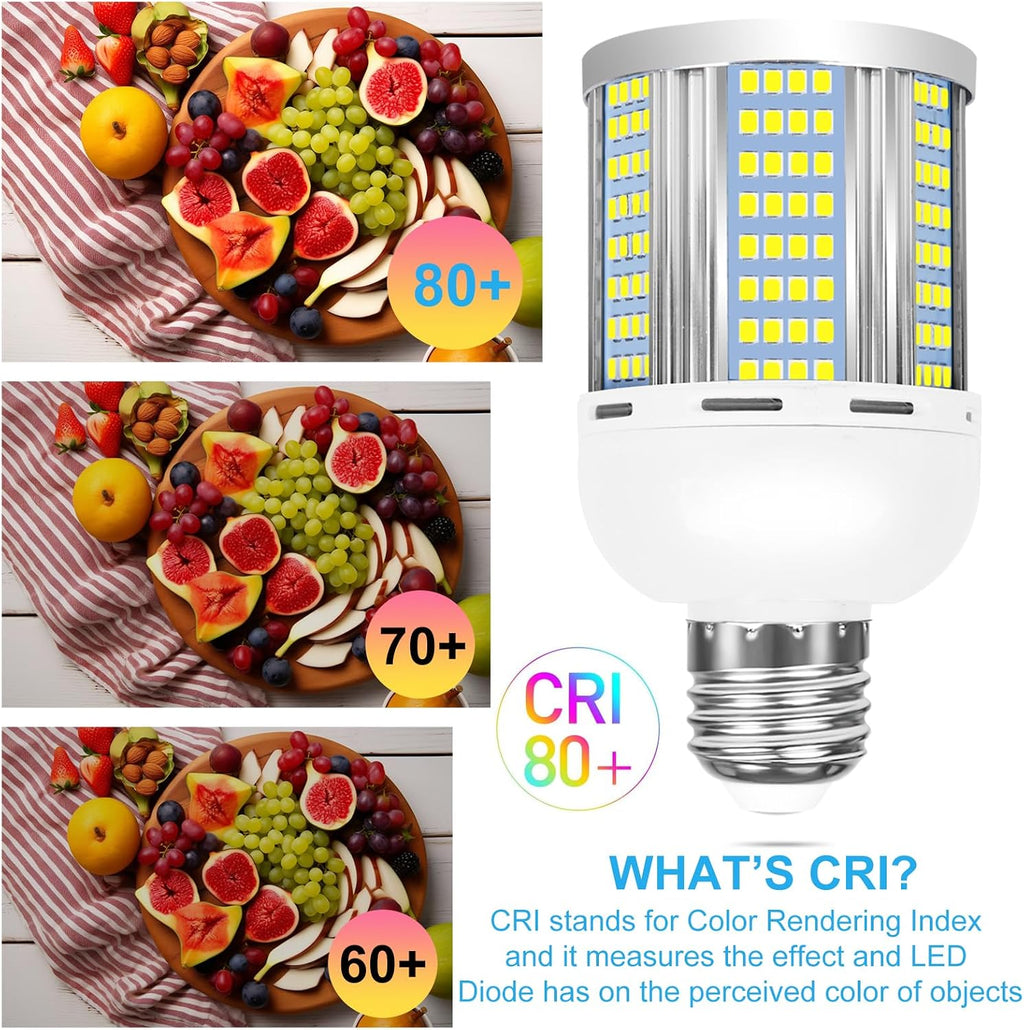 30W LED Corn Light Bulb, 5000K Daylight White, E26/E27 Base, 3000 Lumens